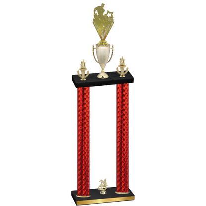 Double Red Carbon Fiber Year Rugby Trophy