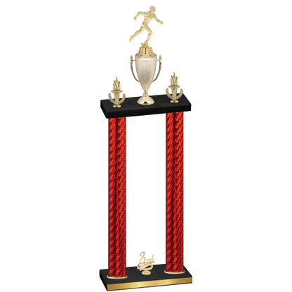 Double Red Carbon Fiber Third Place Running Trophy