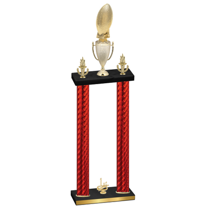 Double Red Carbon Fiber First Place Football Trophy