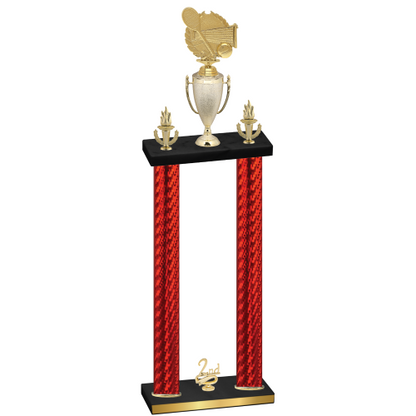 Double Red Carbon Fiber Second Place Tennis Trophy