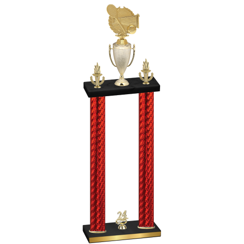 Double Red Carbon Fiber Year Tennis Trophy