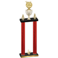 Double Red Carbon Fiber Third Place Bowling Trophy