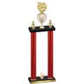 Double Red Carbon Fiber Fourth Place Bowling Trophy
