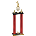 Double Red Carbon Fiber Second Place Volleyball Trophy