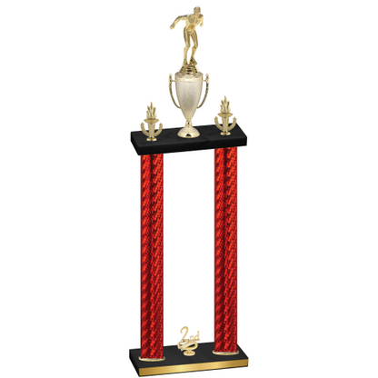 Double Red Carbon Fiber Second Place Swimming Trophy