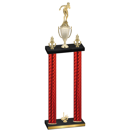 Double Red Carbon Fiber First Place Tennis Trophy