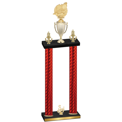 Double Red Carbon Fiber Third Place Swimming Trophy