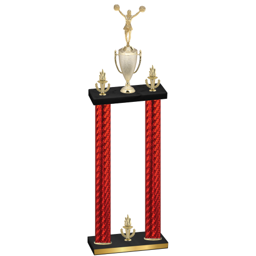 Double Red Carbon Fiber Victory Cheerleading Trophy