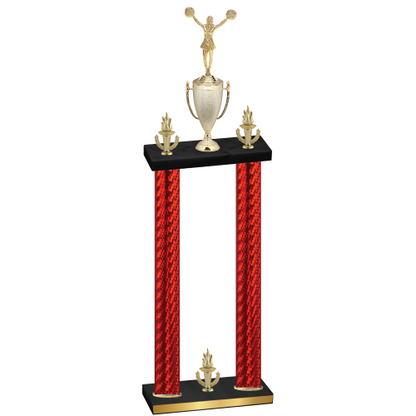 Double Red Carbon Fiber Victory Cheerleading Trophy