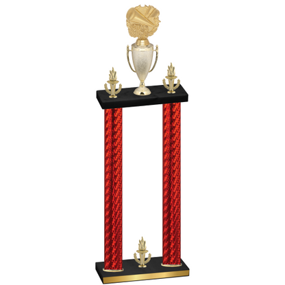 Double Red Carbon Fiber Victory Cheerleading Trophy