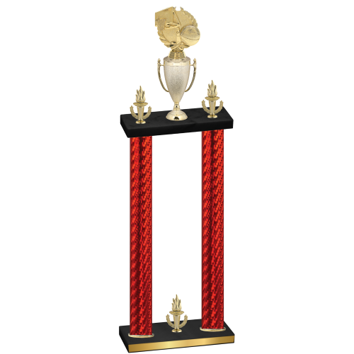 Double Red Carbon Fiber Victory Basketball Trophy