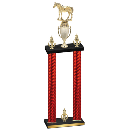 Double Red Carbon Fiber Victory Horses Trophy