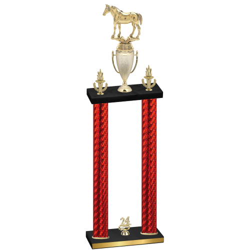 Double Red Carbon Fiber Year Horses Trophy