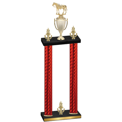 Double Red Carbon Fiber Victory Horses Trophy