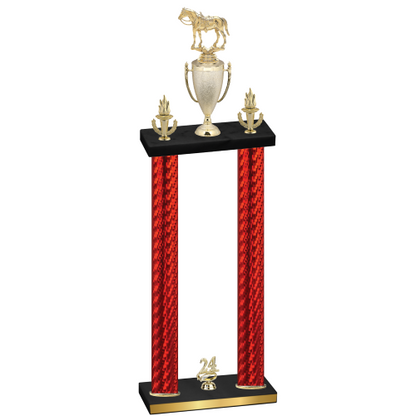 Double Red Carbon Fiber Year Horses Trophy