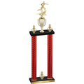 Double Red Carbon Fiber Victory Flag Football Trophy
