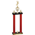 Double Red Carbon Fiber Third Place Majorette Trophy