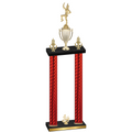 Double Red Carbon Fiber Fourth Place Majorette Trophy