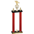 Double Red Carbon Fiber Fourth Place Fishing Trophy
