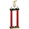 Double Red Carbon Fiber Fourth Place Fishing Trophy