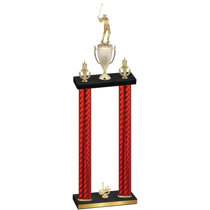 Double Red Carbon Fiber First Place Golf Trophy