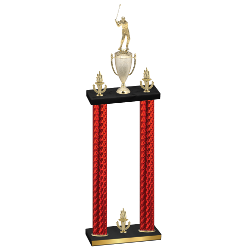Double Red Carbon Fiber Victory Golf Trophy
