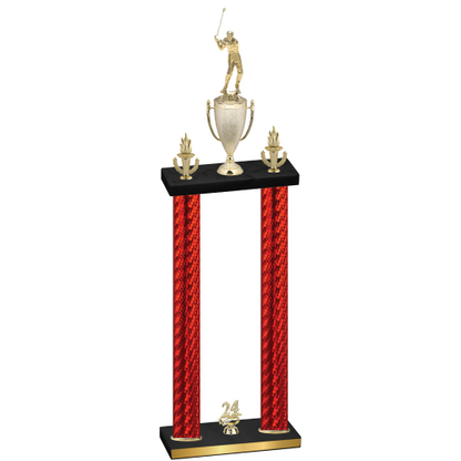 Double Red Carbon Fiber Year Golf Trophy
