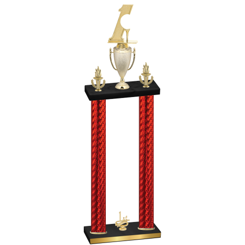 Double Red Carbon Fiber First Place Golf Trophy