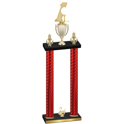 Double Red Carbon Fiber Second Place Golf Trophy