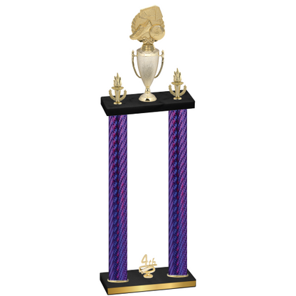 Double Purple Carbon Fiber Fourth Place Soccer Trophy