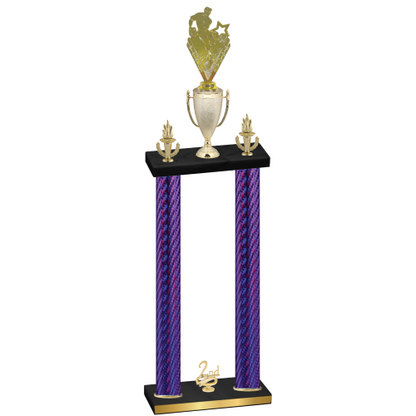 Double Purple Carbon Fiber Second Place Rugby Trophy