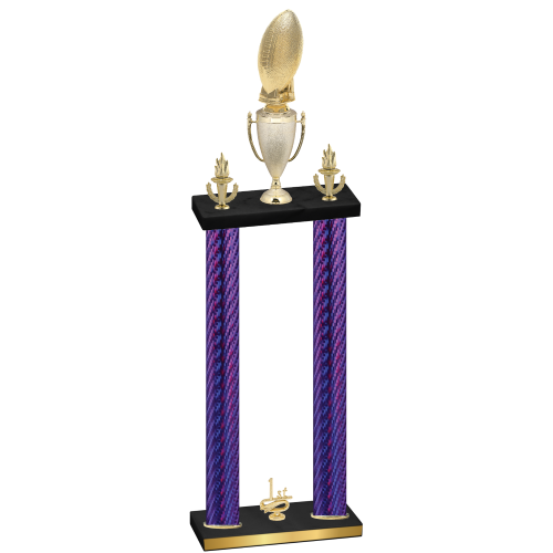 Double Purple Carbon Fiber First Place Football Trophy