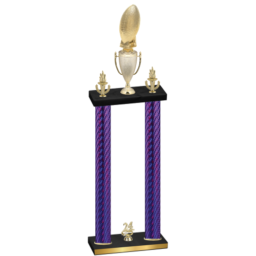 Double Purple Carbon Fiber Year Football Trophy