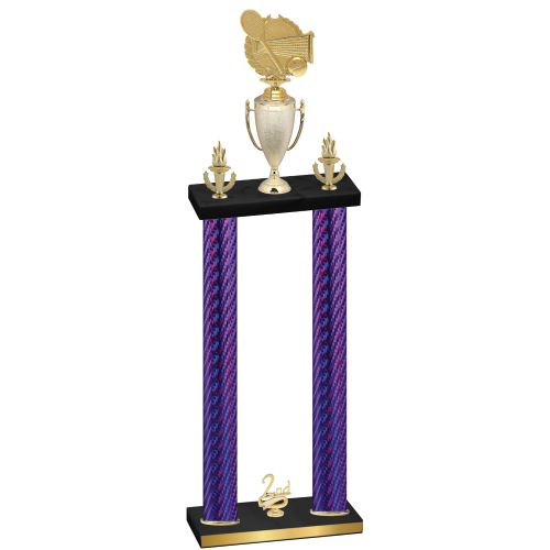 Double Purple Carbon Fiber Second Place Tennis Trophy