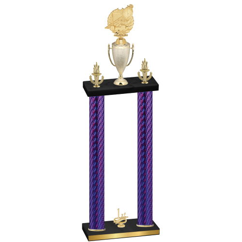 Double Purple Carbon Fiber First Place Swimming Trophy