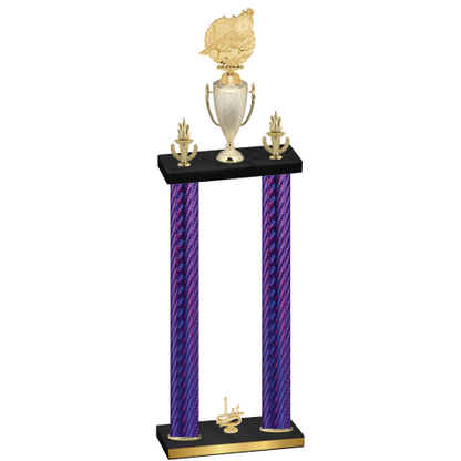 Double Purple Carbon Fiber First Place Swimming Trophy