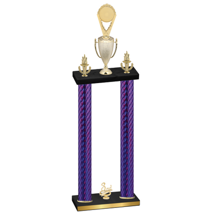 Double Purple Carbon Fiber Third Place Insert Trophy