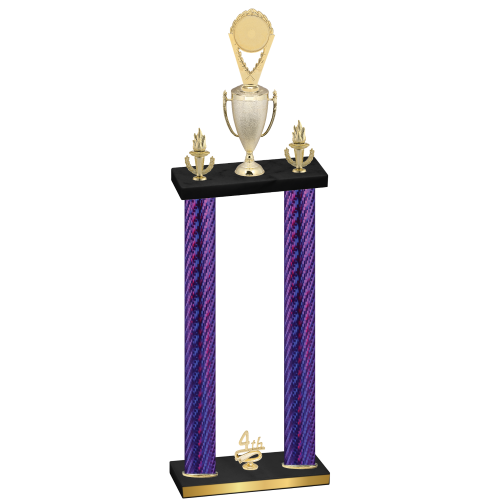 Double Purple Carbon Fiber Fourth Place Insert Trophy