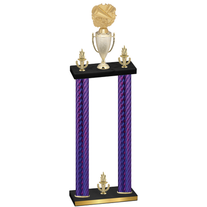 Double Purple Carbon Fiber Victory Cheerleading Trophy