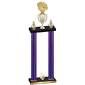 Double Purple Carbon Fiber Third Place Basketball Trophy