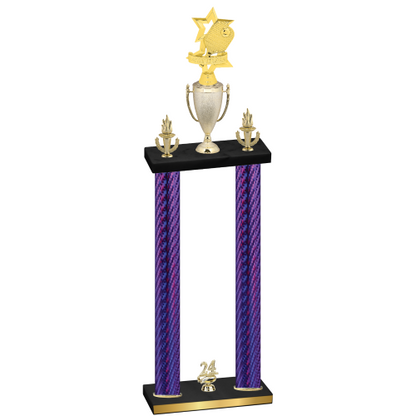 Double Purple Carbon Fiber Year Pickleball Trophy