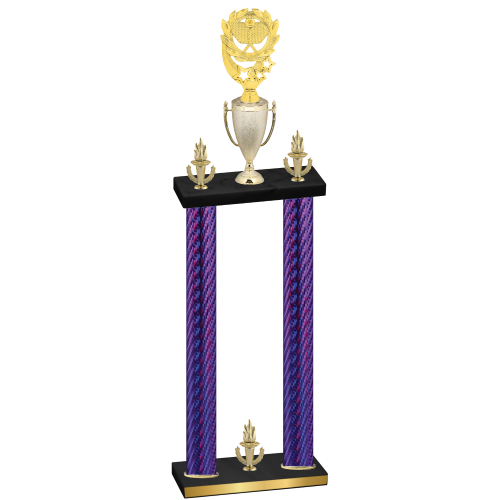 Double Purple Carbon Fiber Victory Pickleball Trophy
