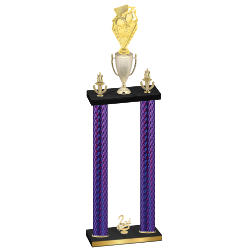 Double Purple Carbon Fiber Second Place Pickleball Trophy