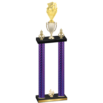 Double Purple Carbon Fiber Fourth Place Pickleball Trophy