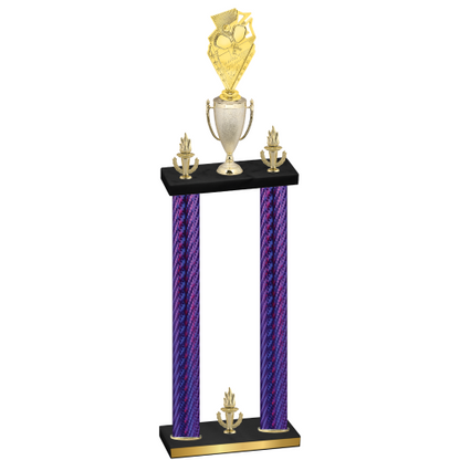 Double Purple Carbon Fiber Victory Pickleball Trophy