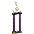 Double Purple Carbon Fiber Third Place Basketball Trophy