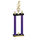 Double Purple Carbon Fiber Year Flag Football Trophy