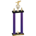 Double Purple Carbon Fiber Third Place Fishing Trophy