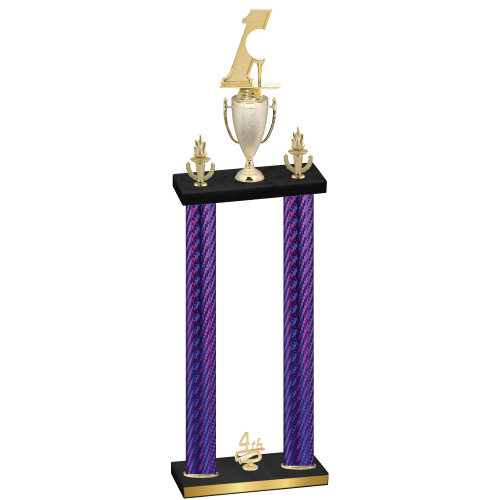 Double Purple Carbon Fiber Fourth Place Golf Trophy