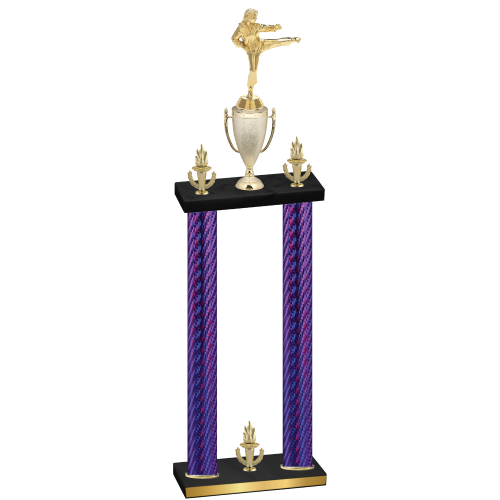 Double Purple Carbon Fiber Victory Karate Trophy